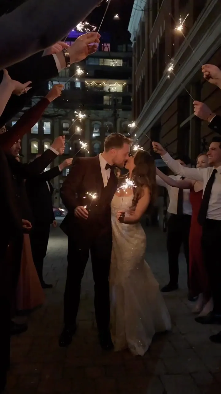 Wedding sparkler send-off in Toronto